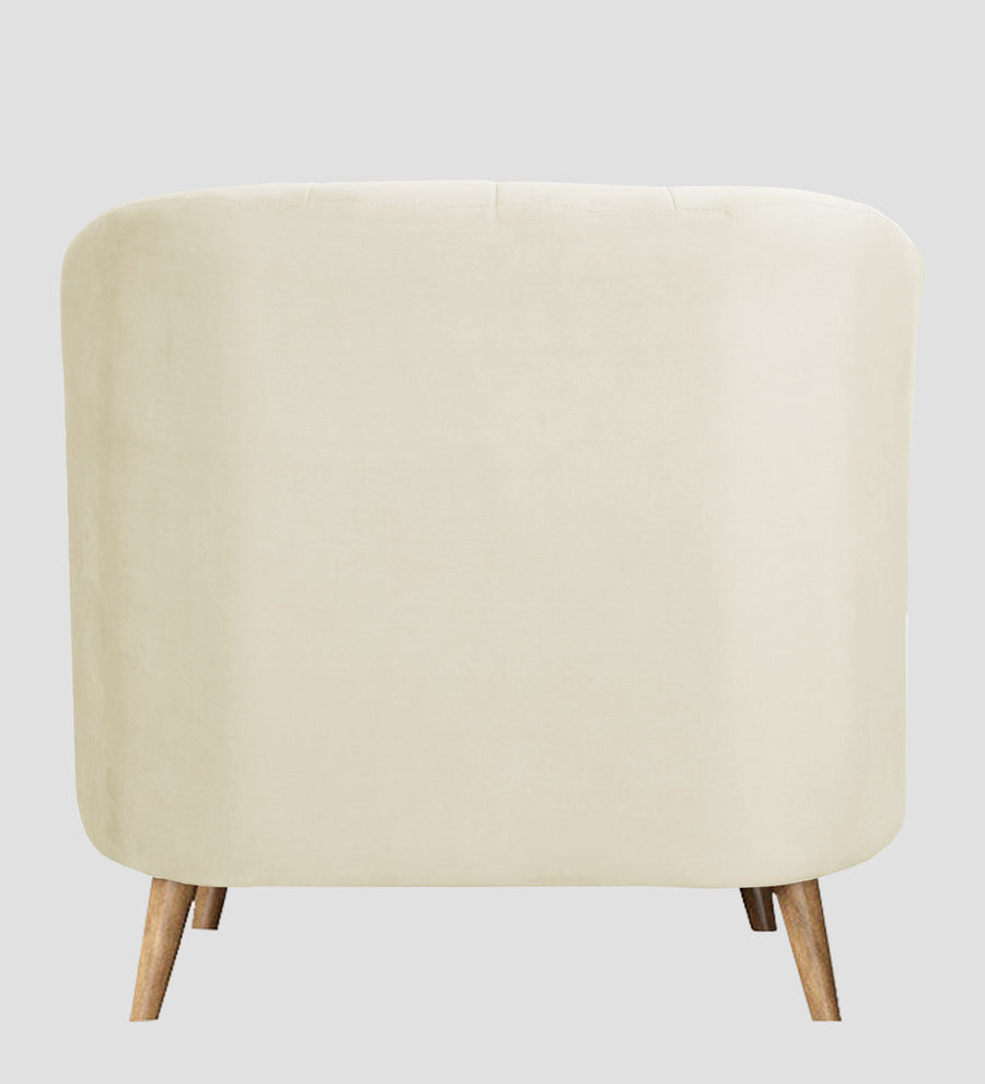 Kaylee Velvet 1 Seater Sofa In Warm White Colour - Febonic Living