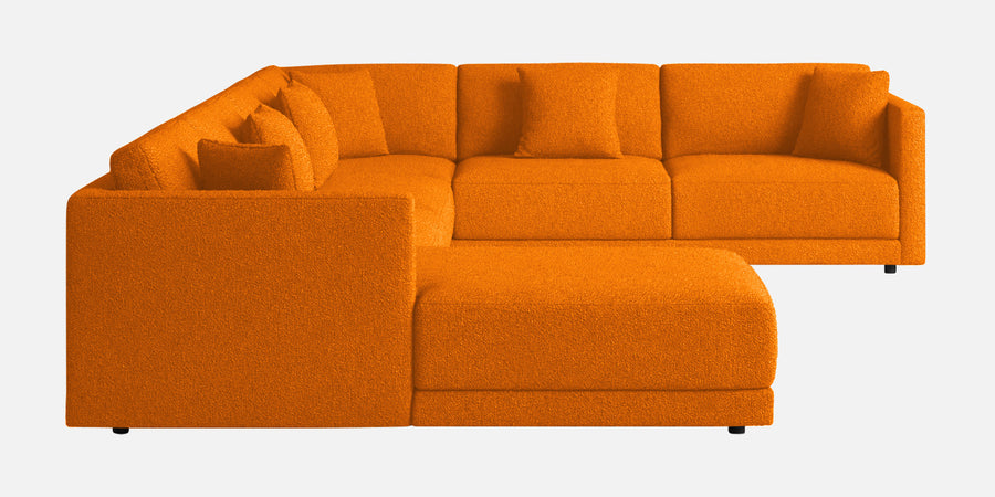 Carlin Fabric Rhs 8 Seater Sectional Sofa In Vivid Orange Colour - Febonic Living