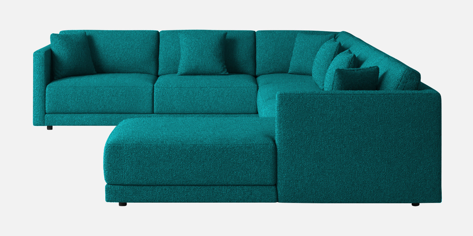 Carlin Fabric LHS 8 Seater Sectional Sofa In Sea Green Colour