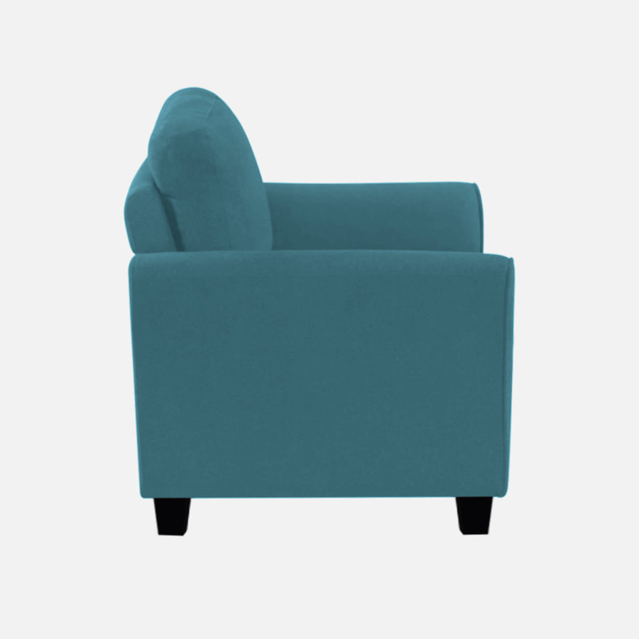 Daroo Velvet 1 Seater Sofa In Aqua Blue Colour - Febonic Living