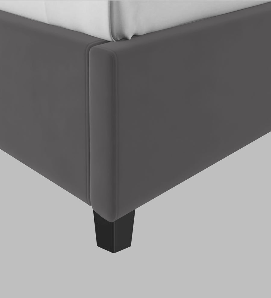 Lara Velvet Upholstered Single Bed In Davy Grey Colour - Febonic Living