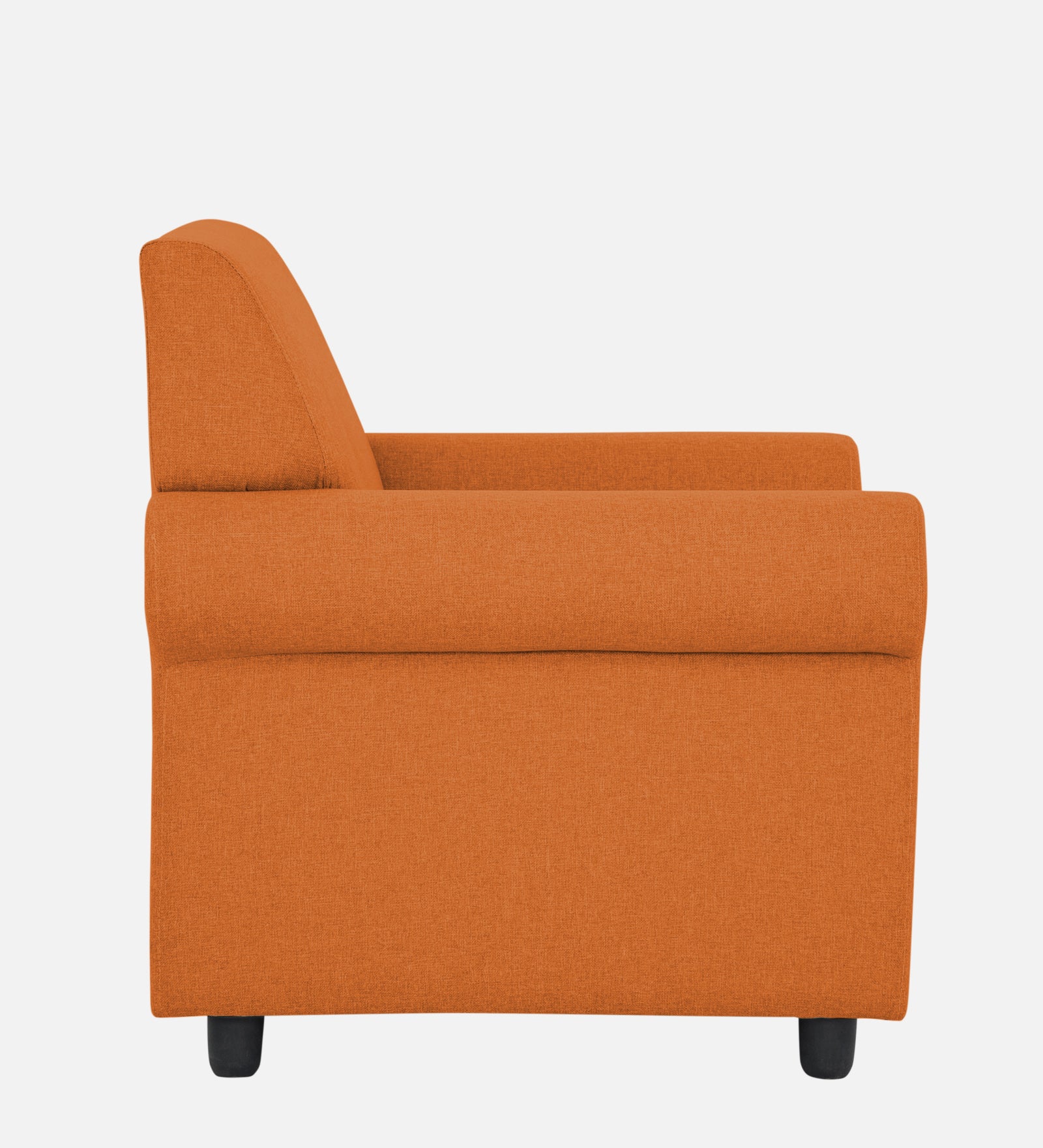 Ribby Fabric 1 Seater Sofa in Dark Orange Colour