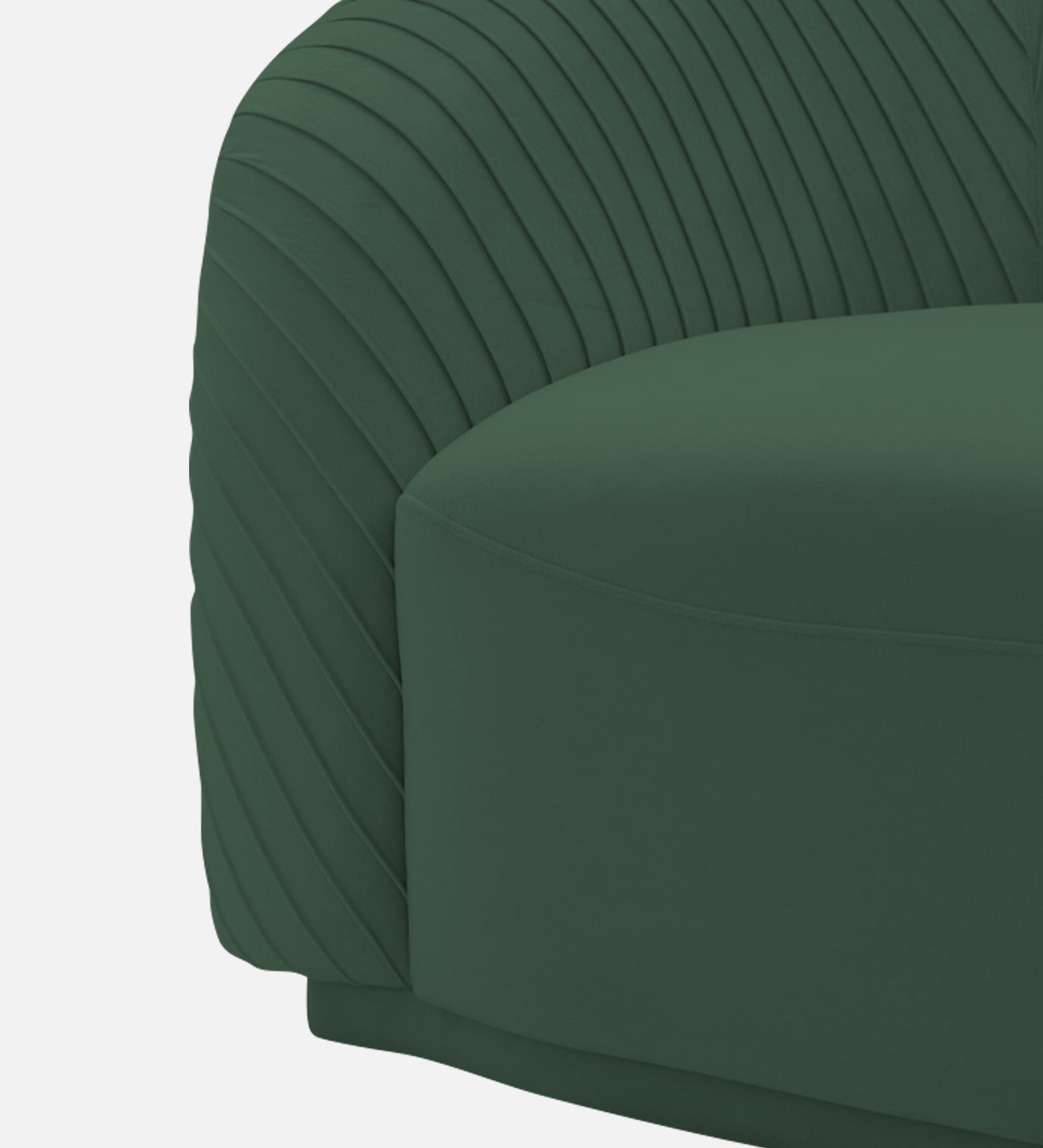 Yara Velvet Fabric 1 Seater Sofa in Amazon Green Colour