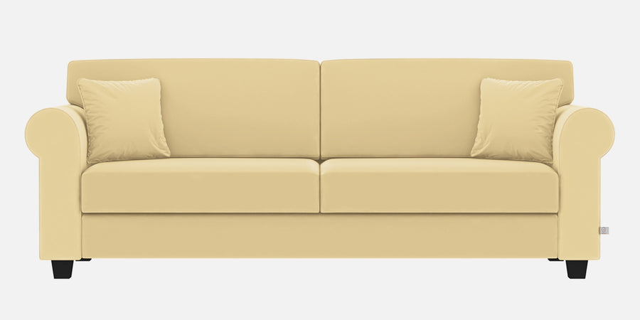 Numonk Velvet 3 Seater Sofa In Sandy Beige Colour - Febonic Living
