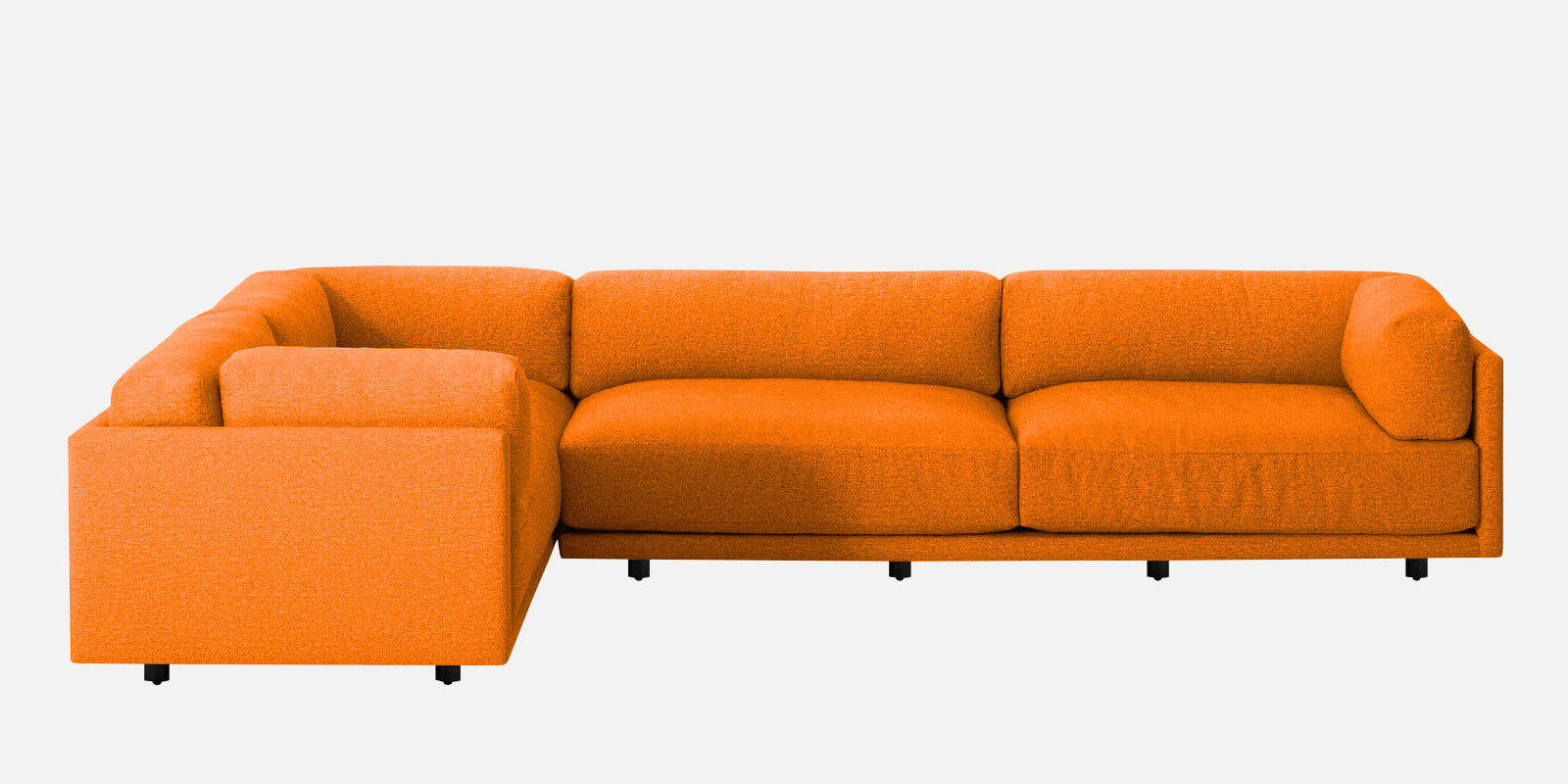 Nixon Fabric 6 Seater LHS Sectional Sofa In Vivid Orange Colour