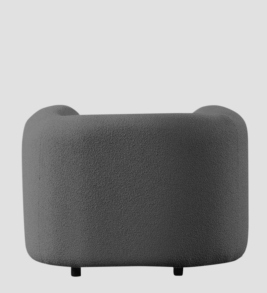 Corny Boucle Fabric 1 Seater Sofa In Lava Grey Colour - Febonic Living