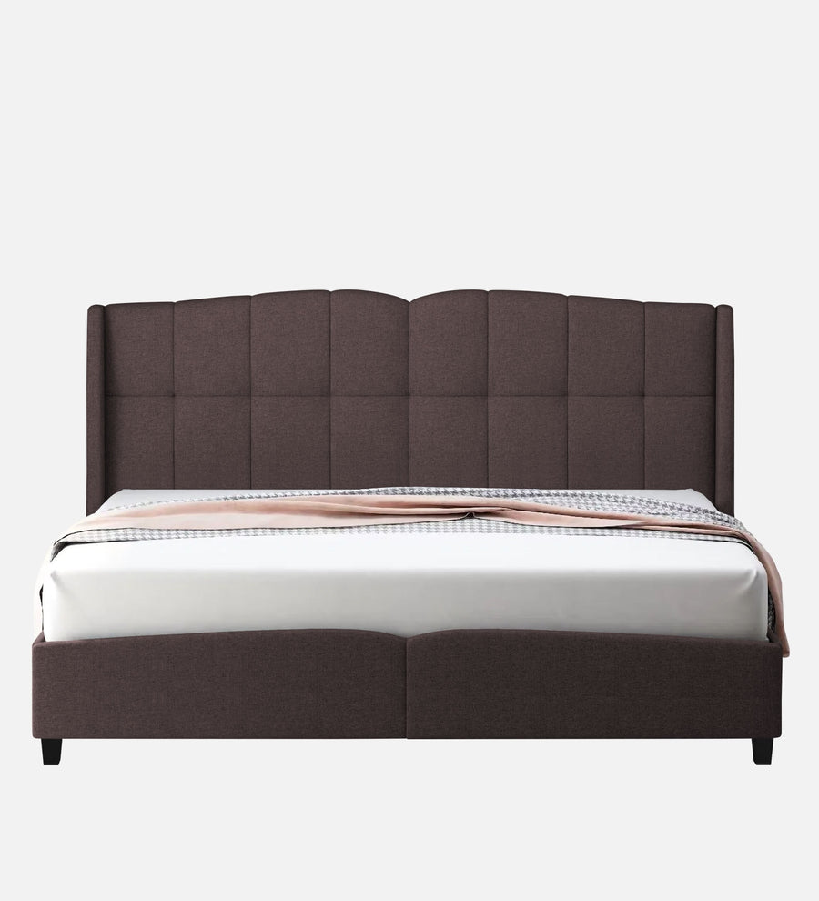 Jovi Velvet Upholstered King Size Bed In Mocha Brown Colour - Febonic Living