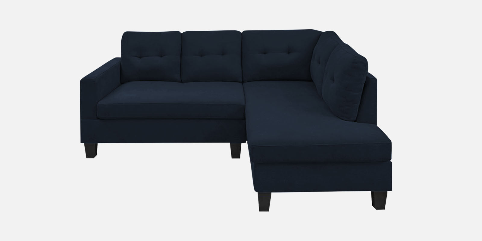 Thomas Fabric LHS Sectional Sofa (2+Lounger) in Denim Blue Colour