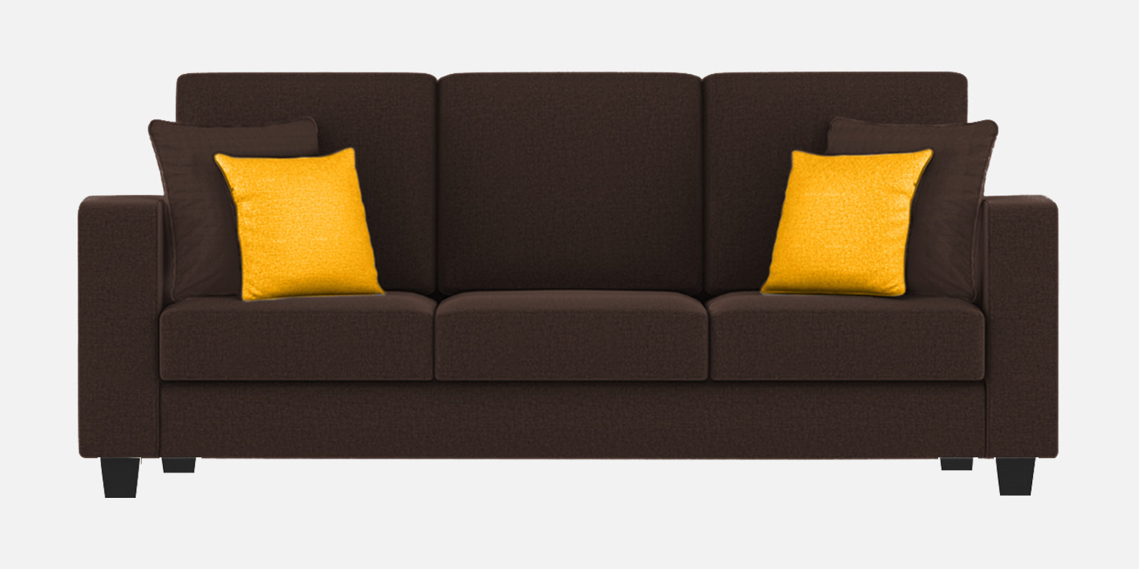 Nabi Fabric 3 Seater Sofa In Coffee Brown Colour