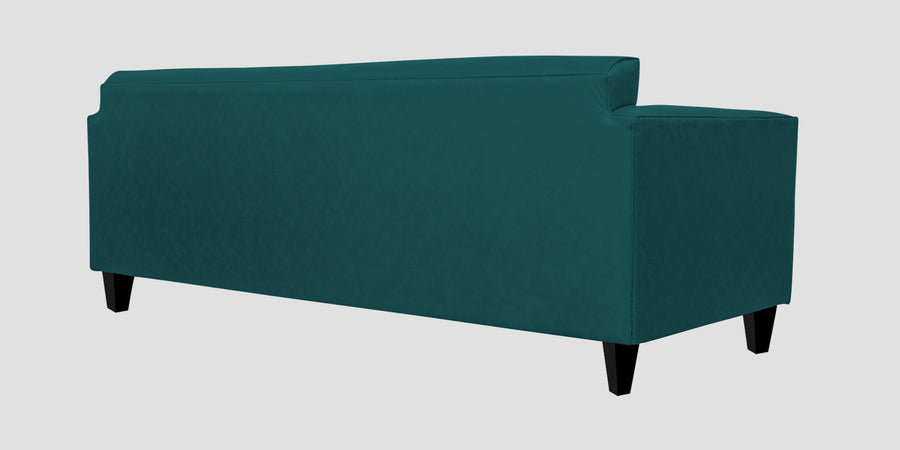 Convi Leatherette 3 Seater Sofa In Peakcock Blue Colour - Febonic Living