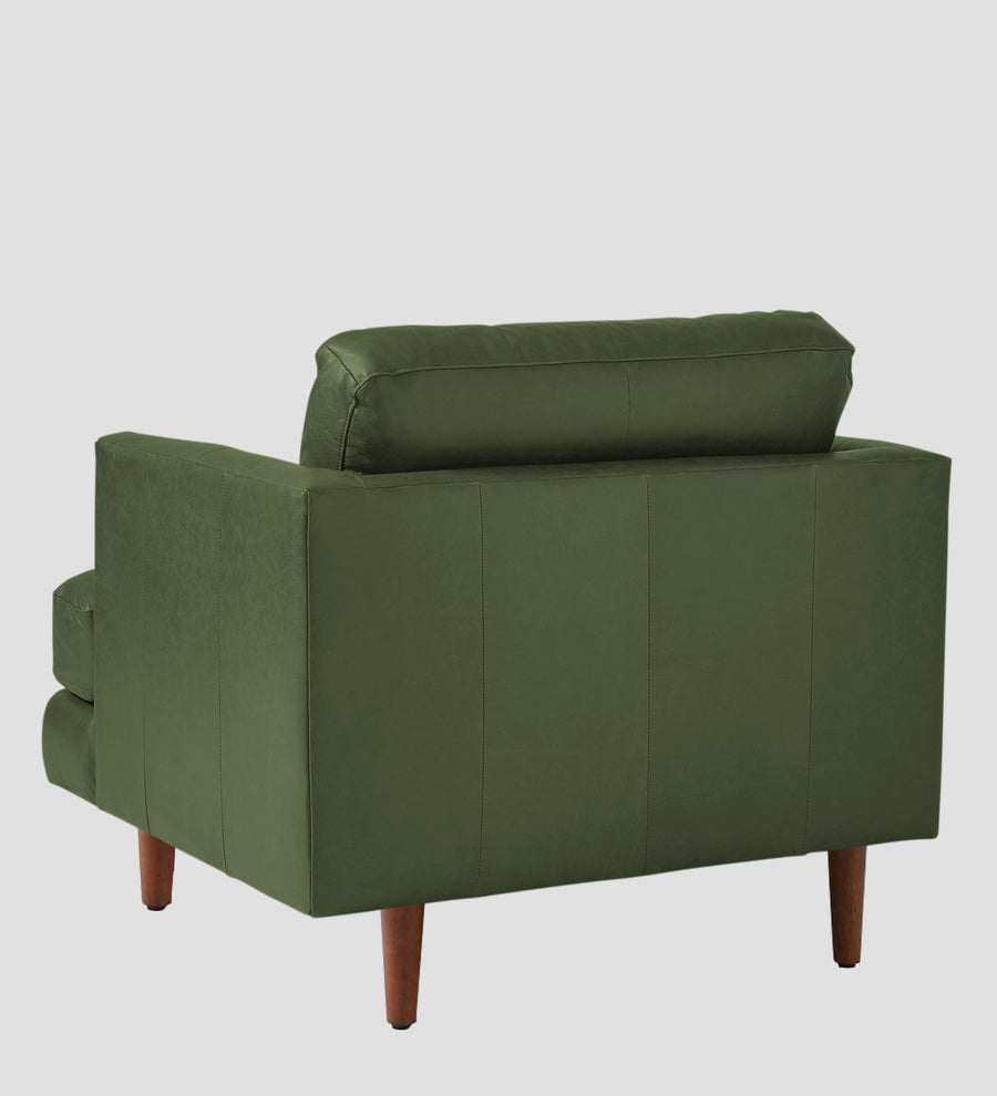 Sterio Leatherette 1 Seater Sofa In Moss Green Colour - Febonic Living