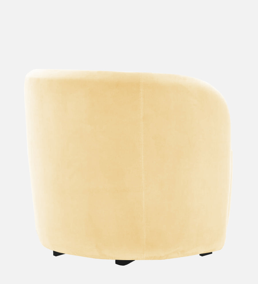 Lucky Velvet Lounge Chair In Sandy Beige Colour - Febonic Living