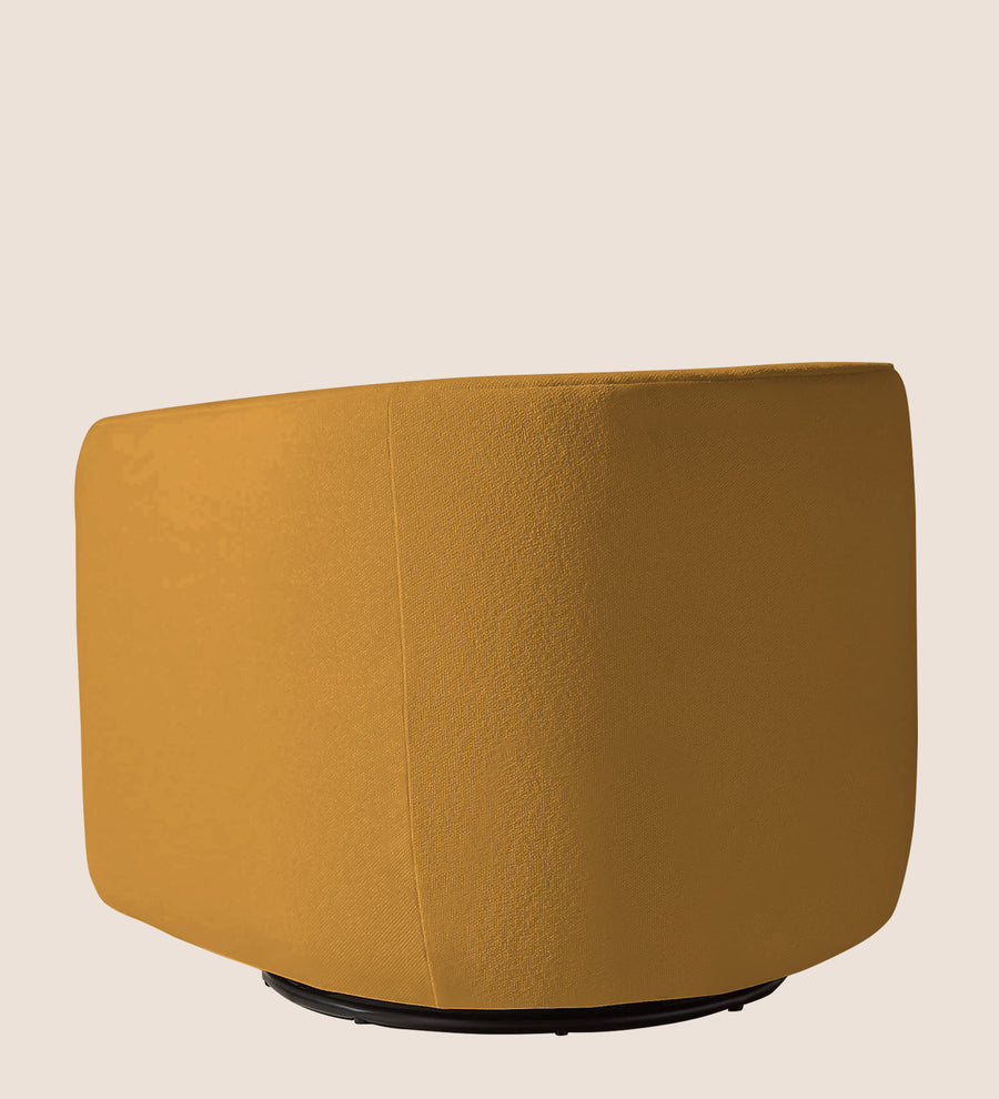 Ria Fabric Swivel Chair In Corn Yellow Colour - Febonic Living