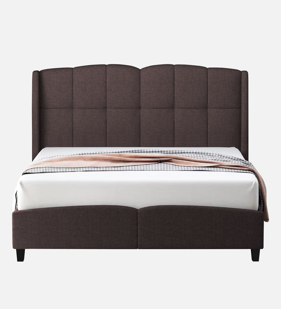 Jovi Velvet Upholstered Queen Size Bed In Mocha Brown Colour - Febonic Living