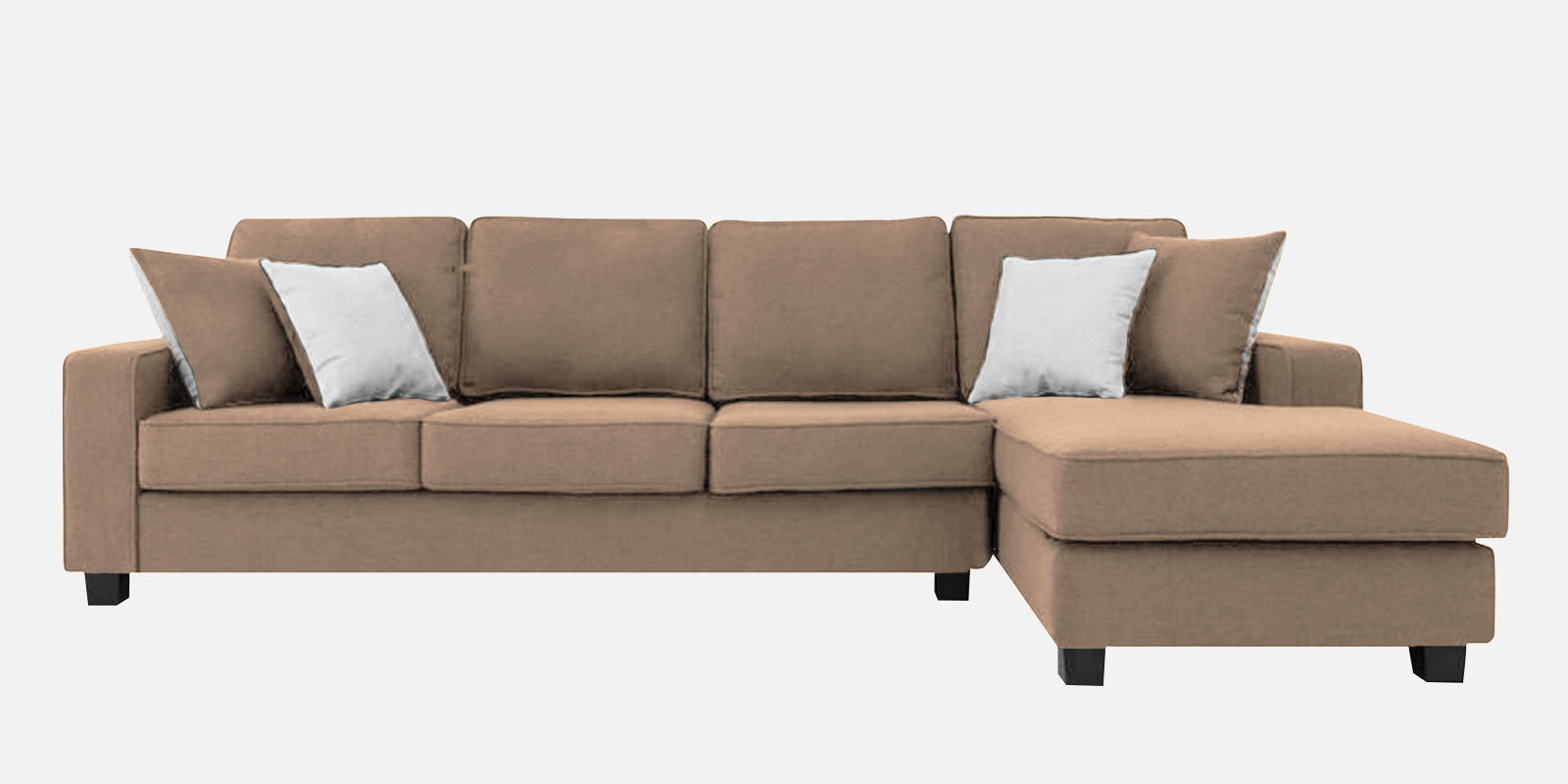 Ladybug Fabric LHS Sectional Sofa (3+Lounger) In Cookie Beige Colour