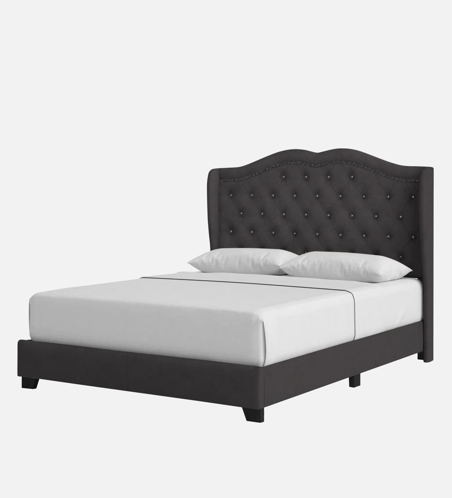 Blake Fabric Upholstered Queen Size Bed In Maba Grey Colour - Febonic Living