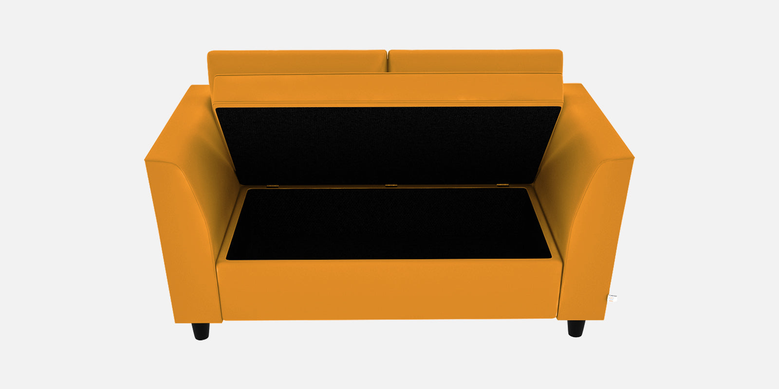 Bristo Velvet 2 Seater Sofa in Safforn Yellow Colour With Storage