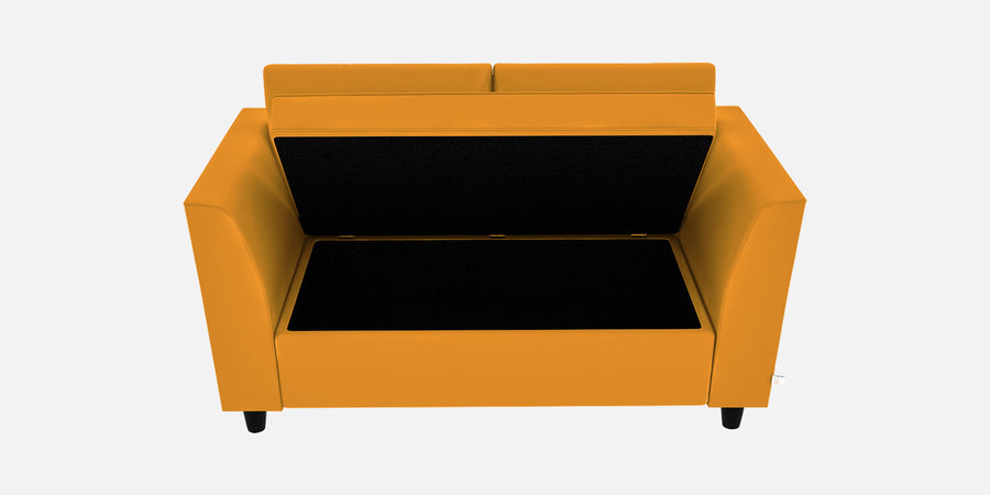 Bristo Velvet 2 Seater Sofa In Safforn Yellow Colour With Storage - Febonic Living