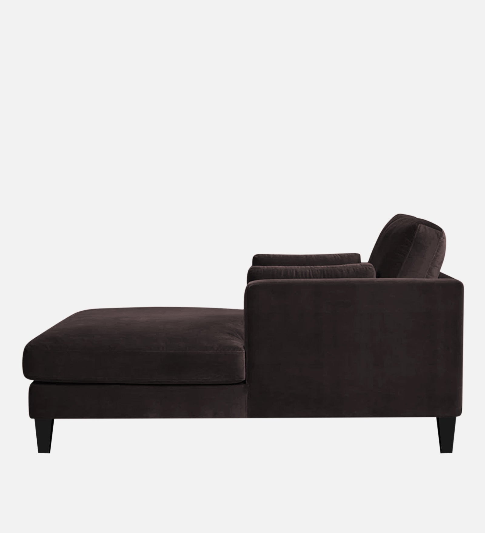 Makou Velvet Chaise Lounger In Mocha Brown Colour