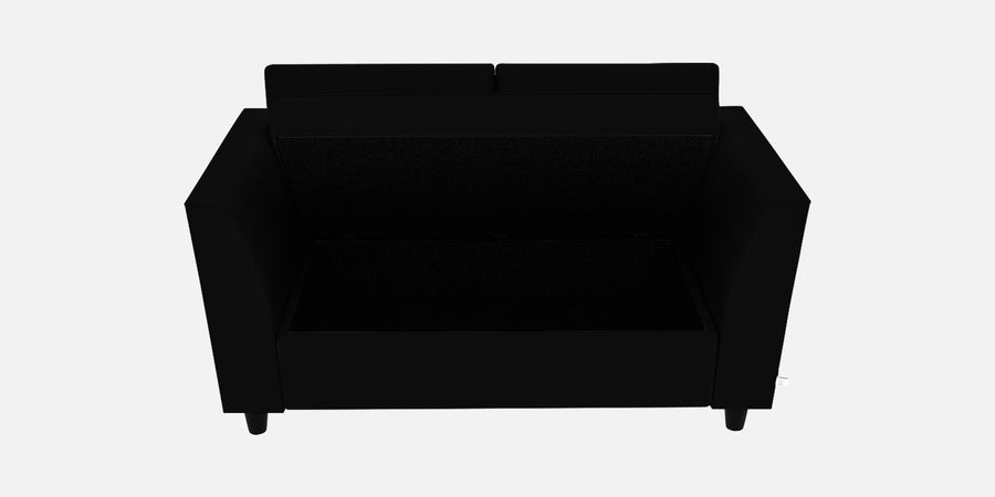 Bristo Velvet 2 Seater Sofa In Adam Black Colour With Storage - Febonic Living