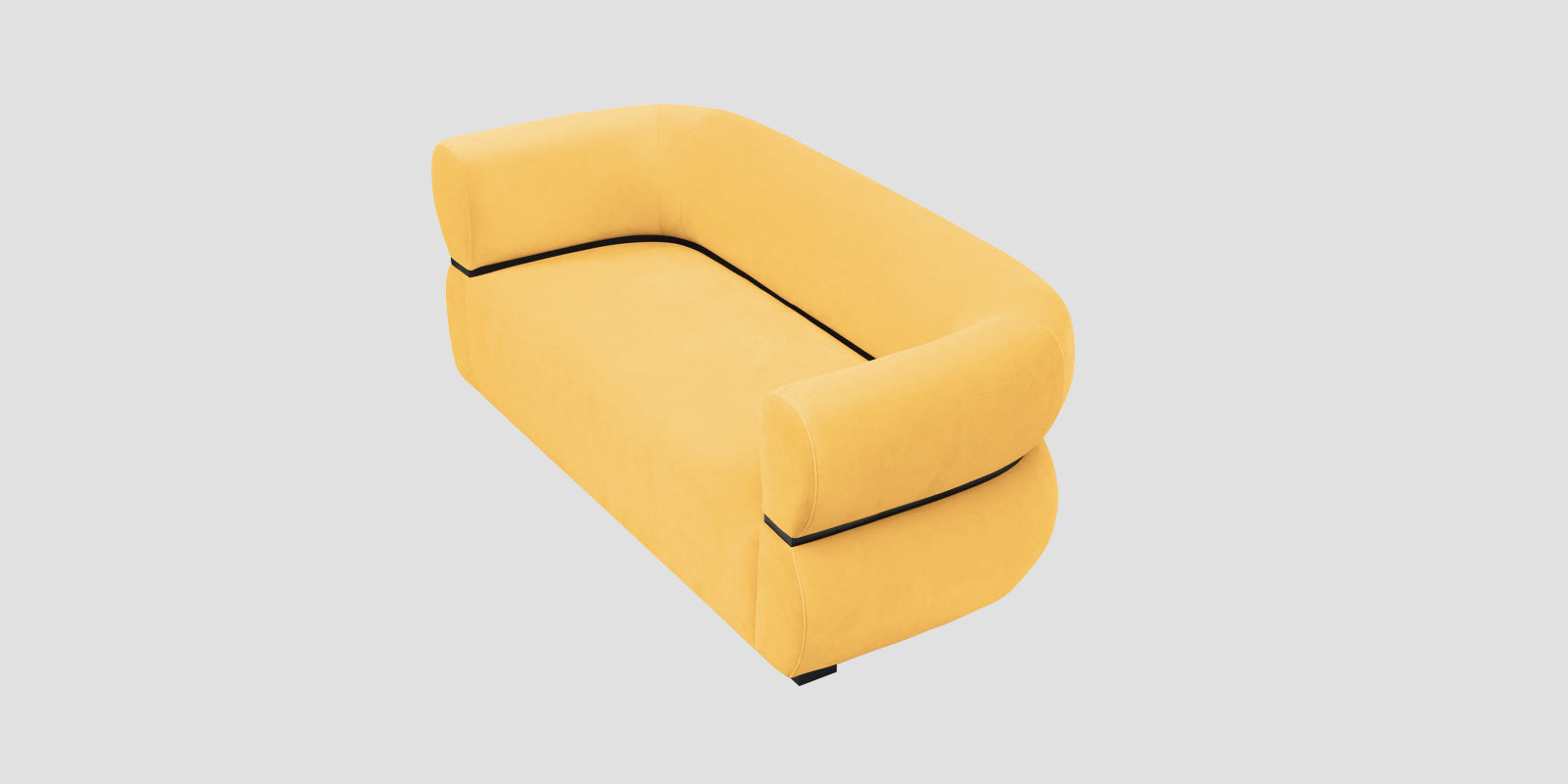 Kula Velvet 2 Seater Sofa In Turmeric Yellow Colour