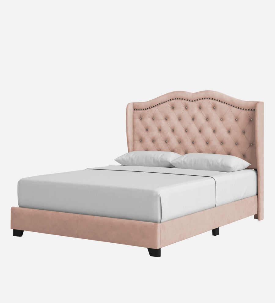 Blake Fabric Upholstered Queen Size Bed In Woom Beige Colour - Febonic Living