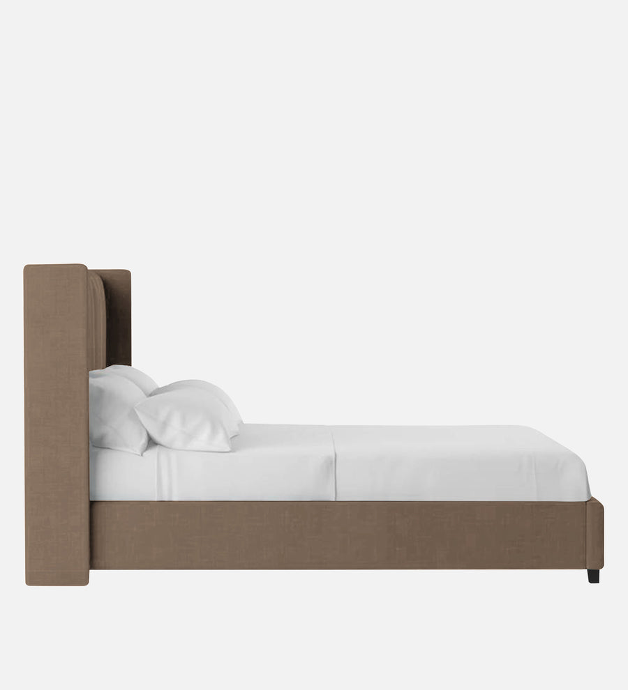 Colina Fabric Upholstered Queen Size Bed In Cookie Beige Colour With Box Storage - Febonic Living