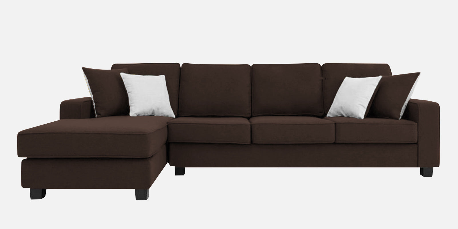 Ladybug Fabric RHS Sectional Sofa (3+Lounger) In Coffee Brown Colour