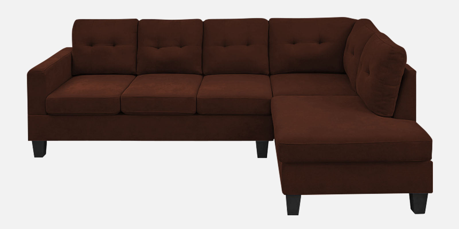 Thomas Fabric LHS Sectional Sofa (3+Lounger) in Coffee Brown Colour