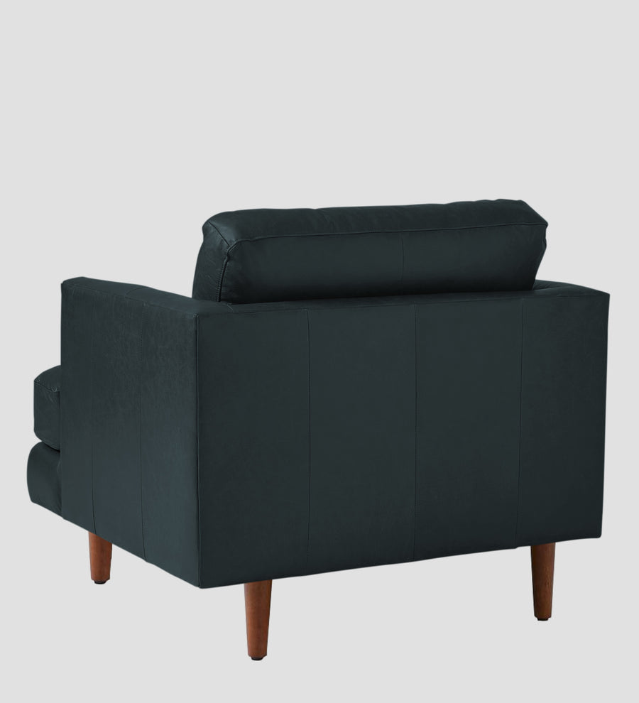Sterio Leatherette 1 Seater Sofa In Steel Blue Colour - Febonic Living