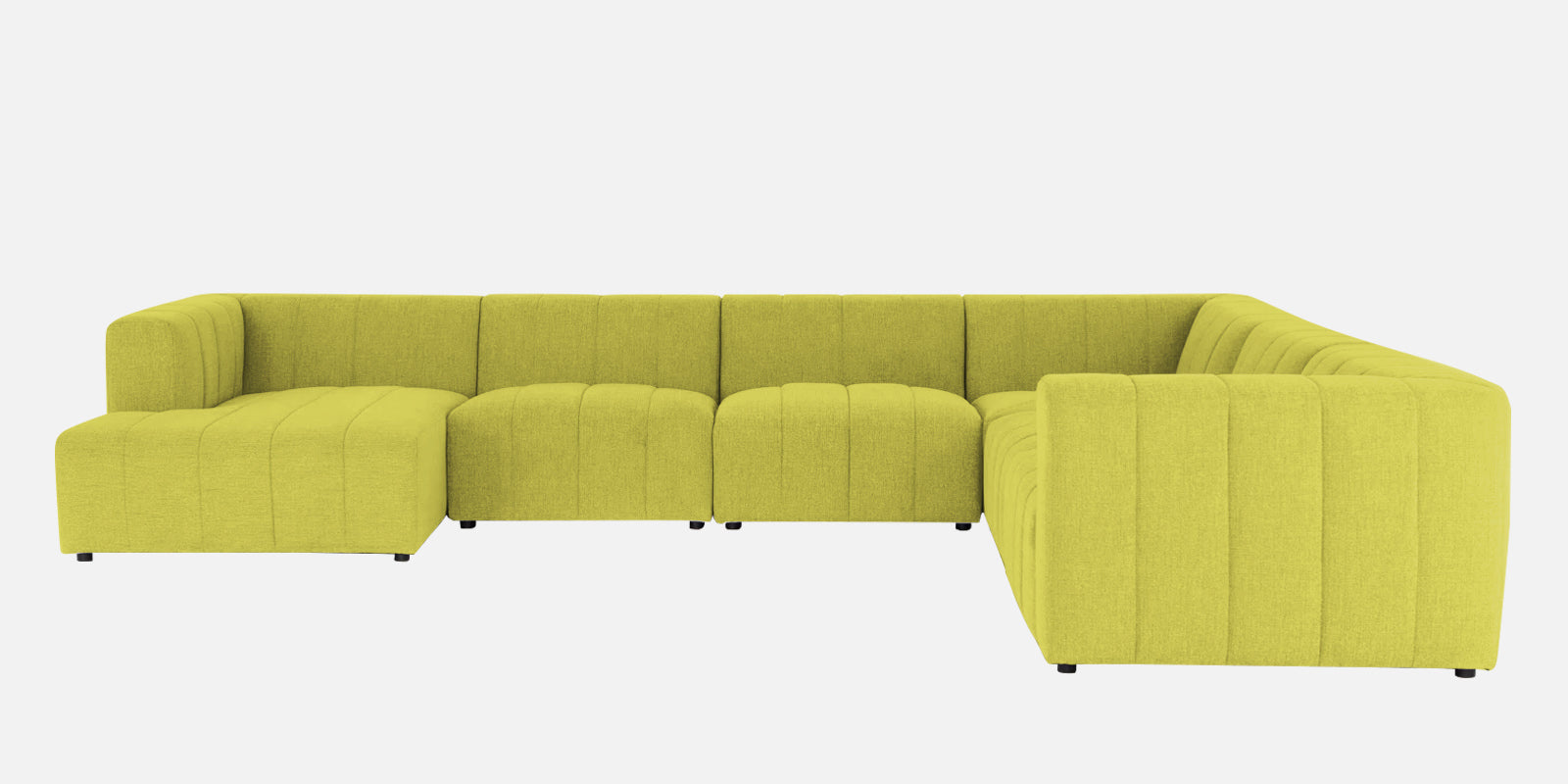 Damo Fabric RHS 8 Seater Sectional Sofa In Parrot Green Colour