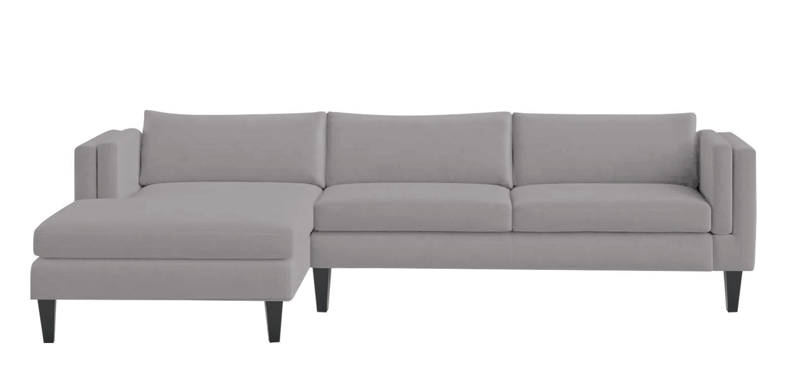 Jasper Velvet RHS Sectional Sofa (3+Lounger) in Concrete grey Colour