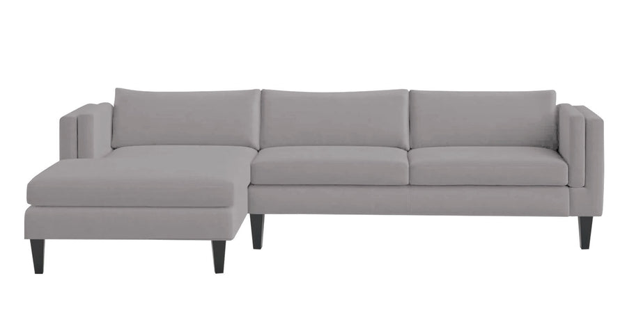 Jasper Velvet Rhs Sectional Sofa 3 Lounger In Concrete Grey Colour - Febonic Living
