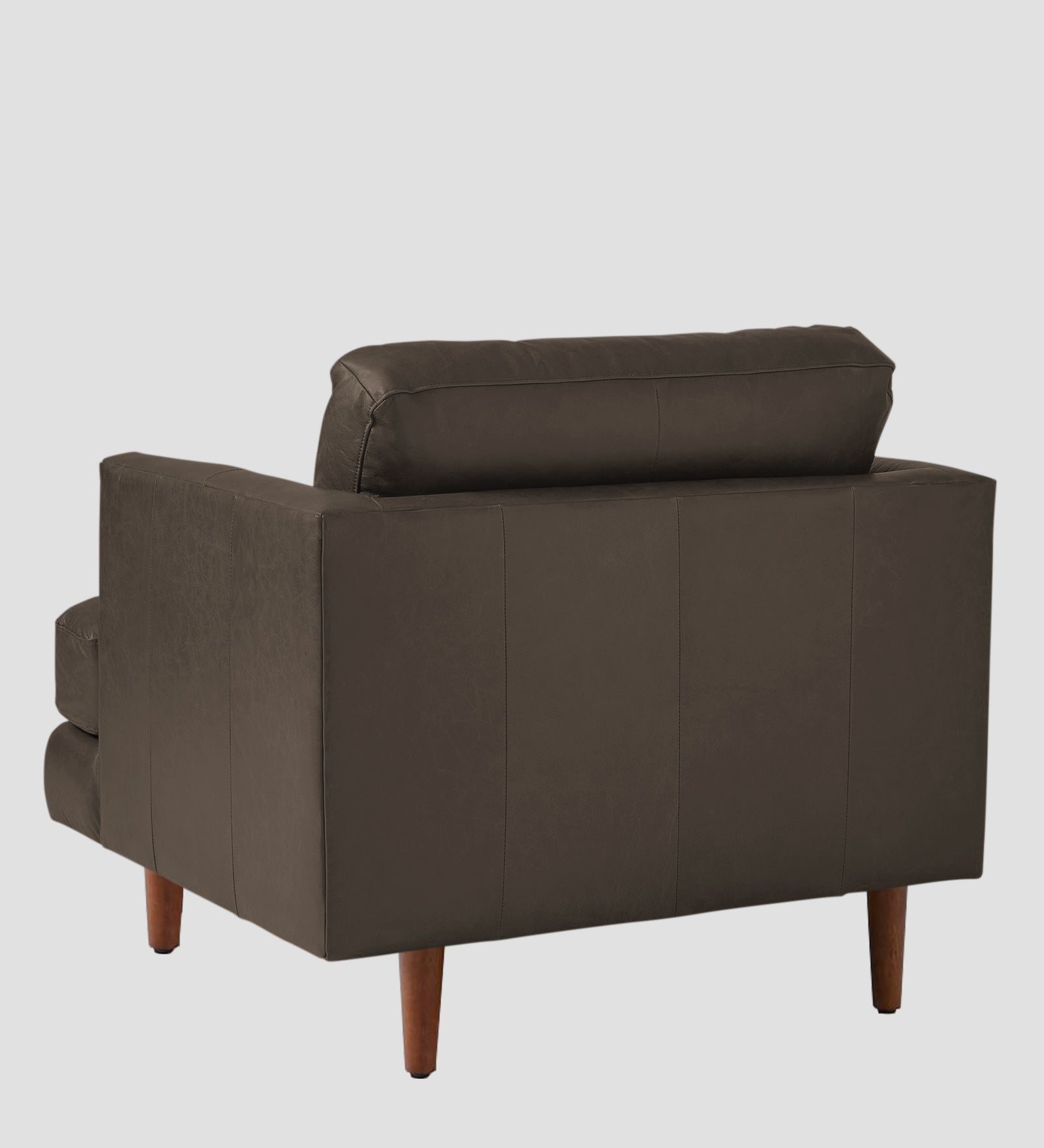 Sterio Leatherette 1 Seater Sofa In  Peca Brown Colour - Febonic Living