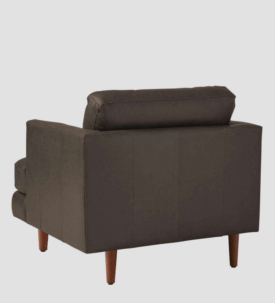 Sterio Leatherette 1 Seater Sofa In Peca Brown Colour - Febonic Living