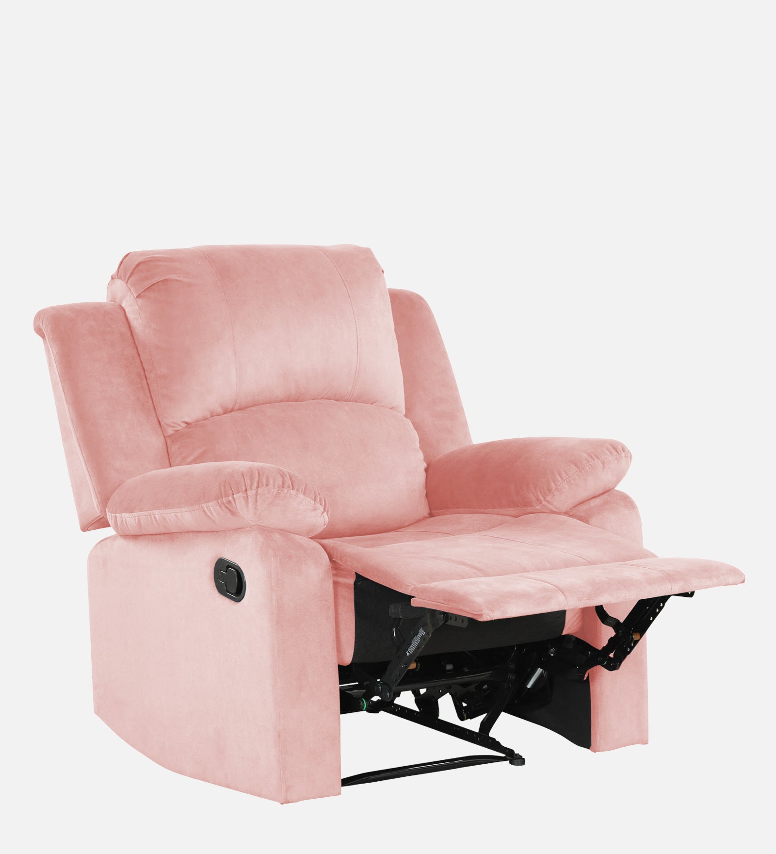 Henry Velvet Manual 1 Seater Recliner In Millennial Pink Colour