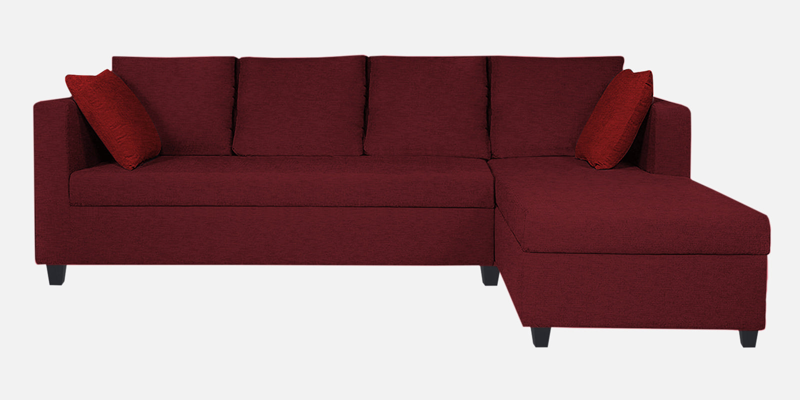 Nebula Fabric LHS Sectional Sofa (3+Lounger) in Blood Maroon Colour