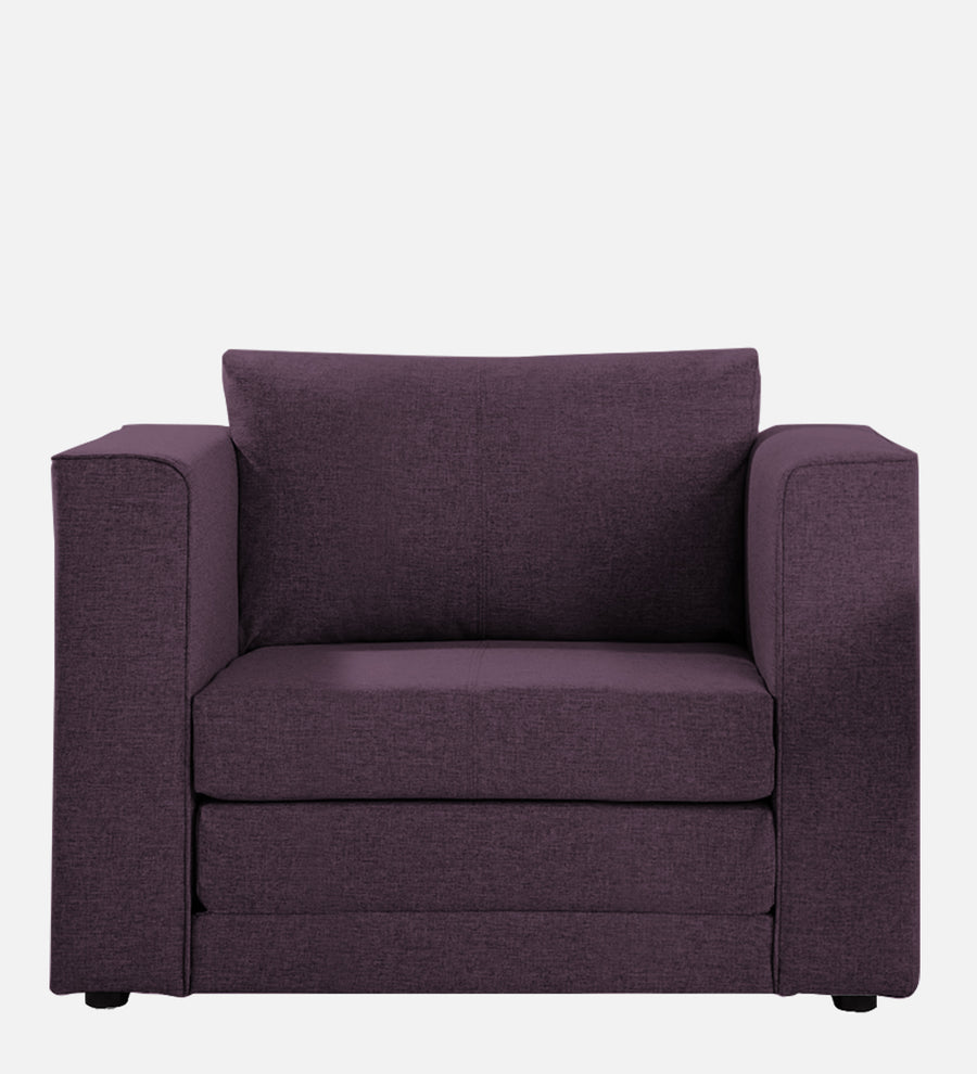 Kenia Fabric 1 Seater Foldable Sofa Cum Bed In Greek Purple Colour - Febonic Living