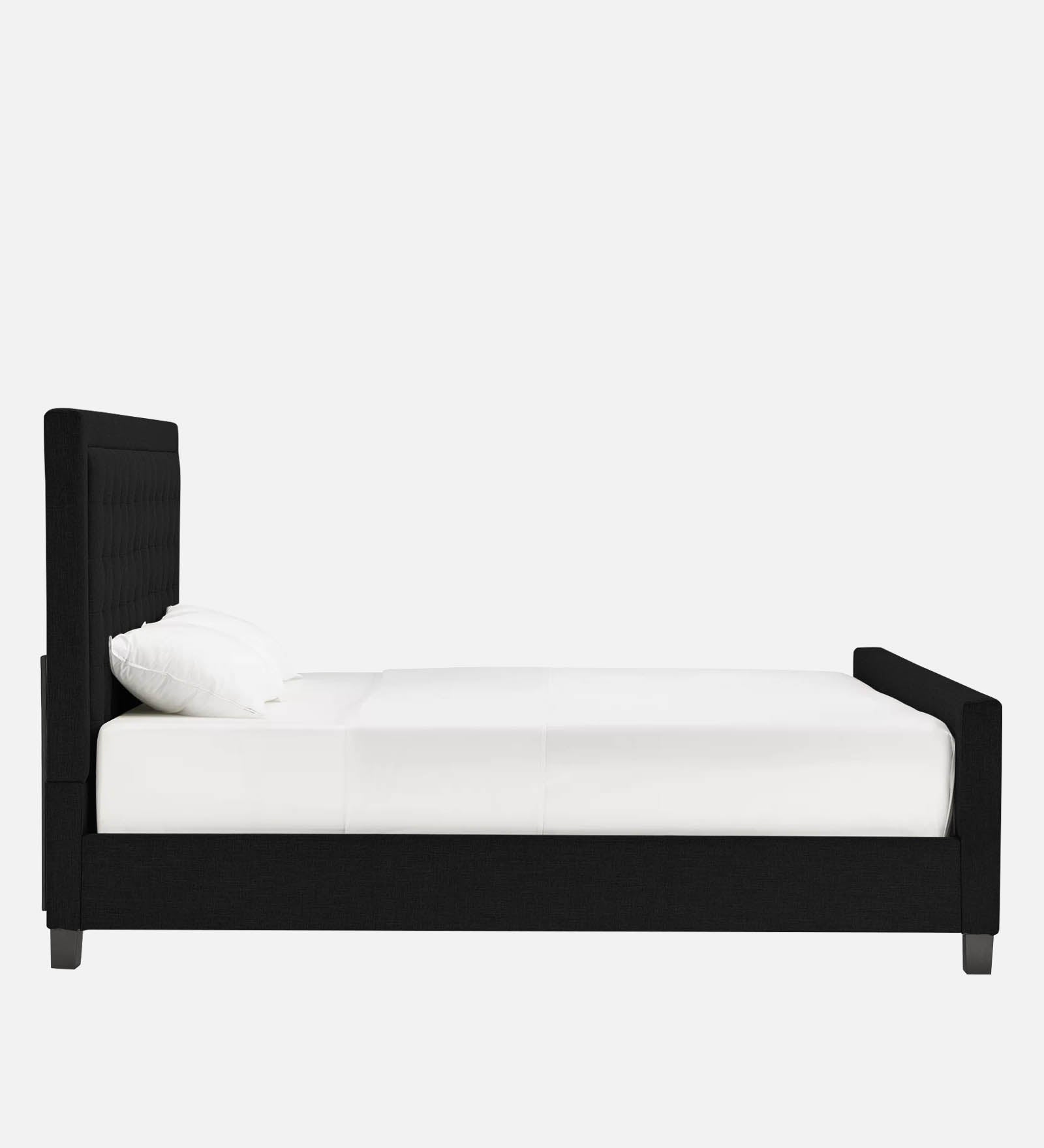 Kaster Fabric Queen Size Bed In Zed Black Colour