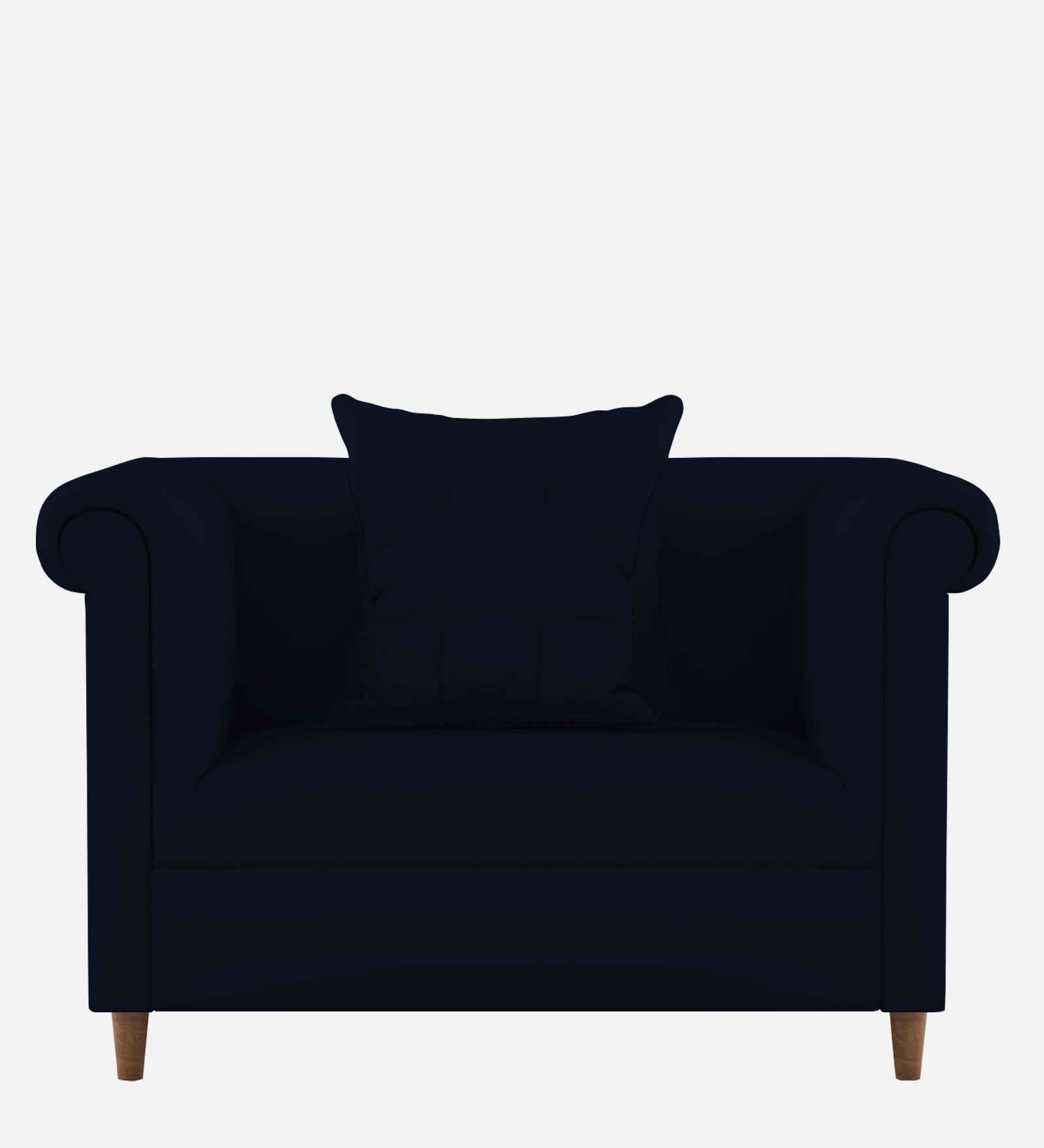 Rubi Velvet 1 Seater Sofa in Dark Blue Colour