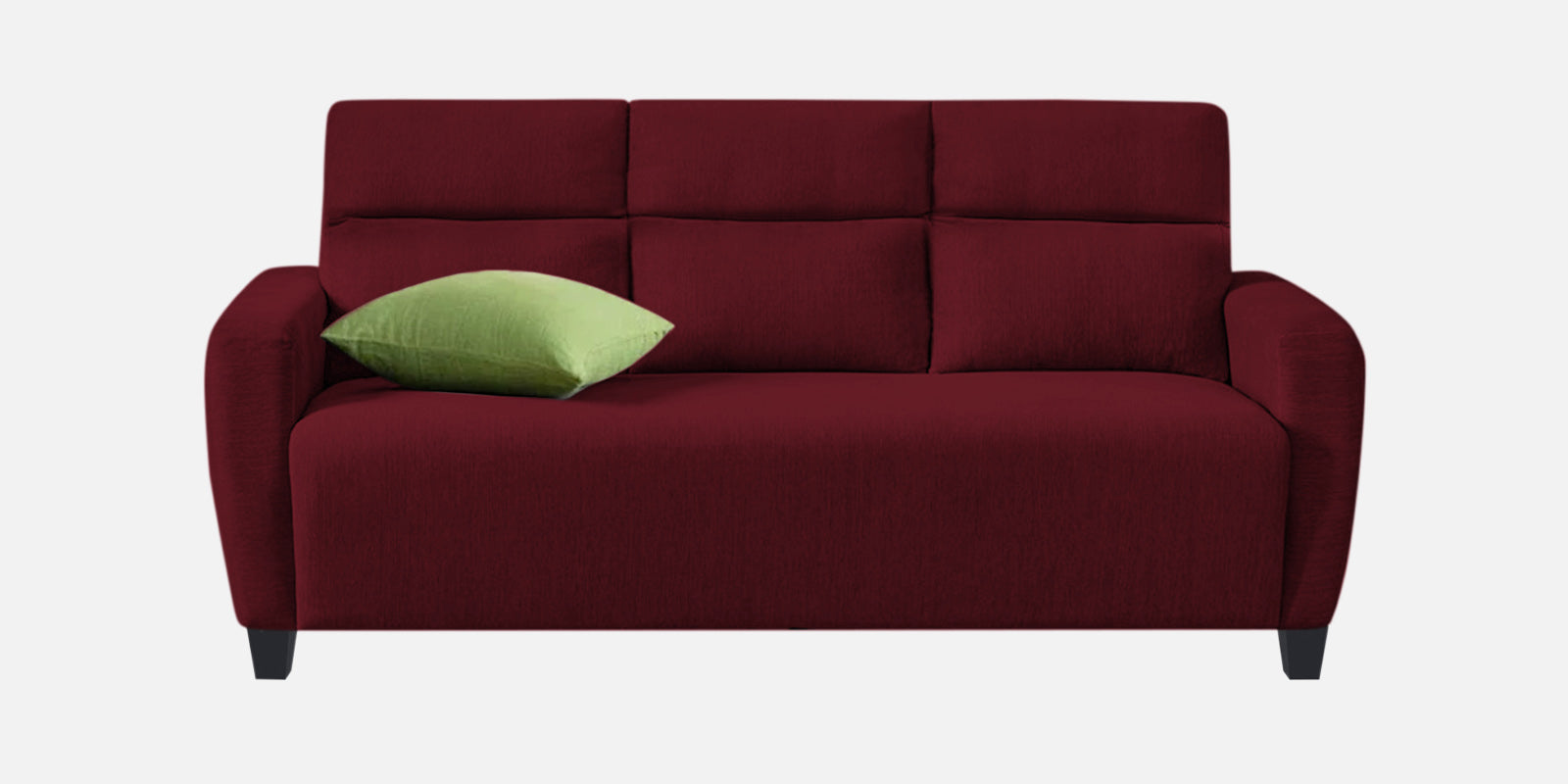 Bakadi Fabric 3 Seater Sofa in Blood Maroon Colour