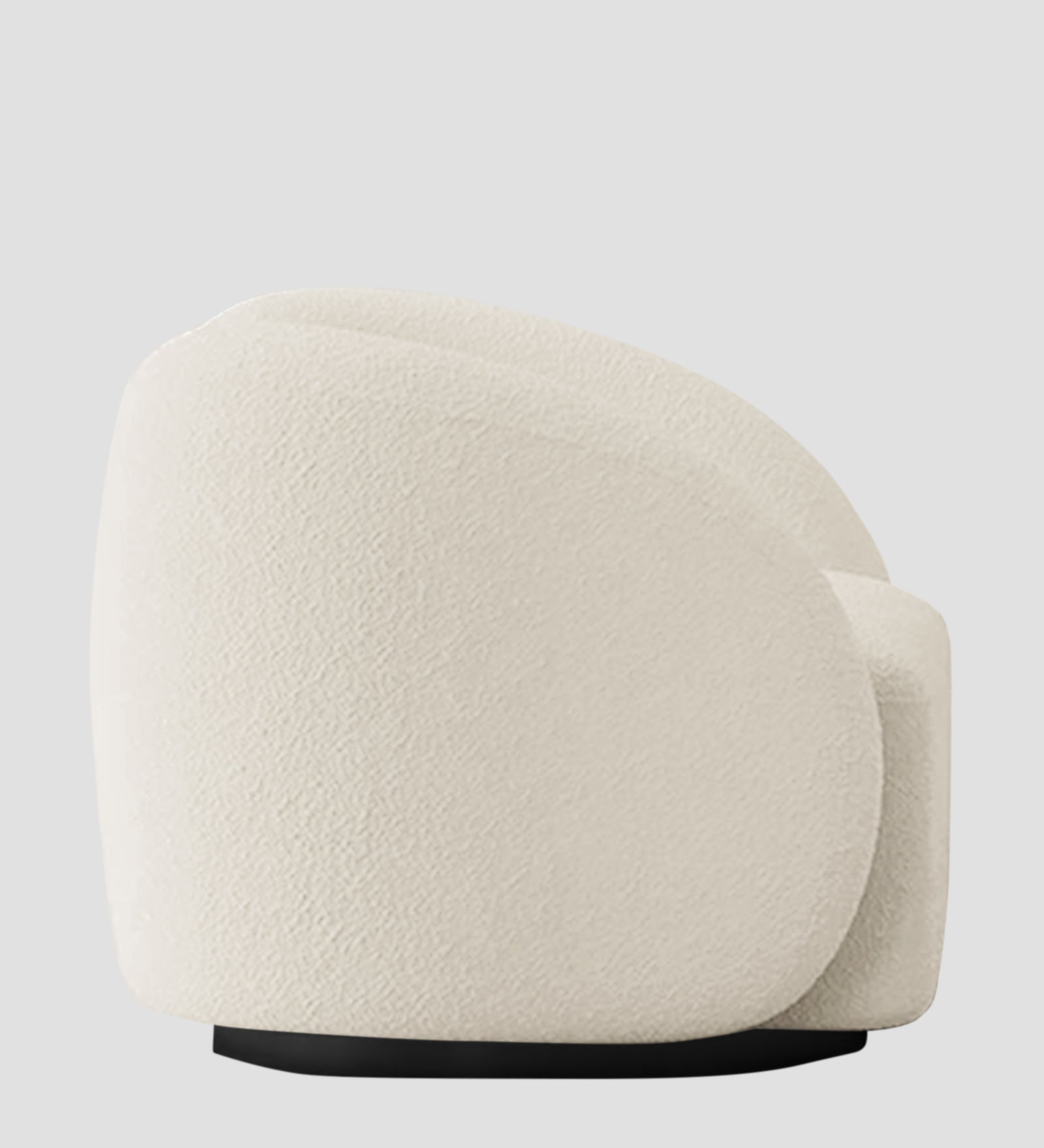 Miles Boucle Fabric Swivel Chair in Shell White Colour