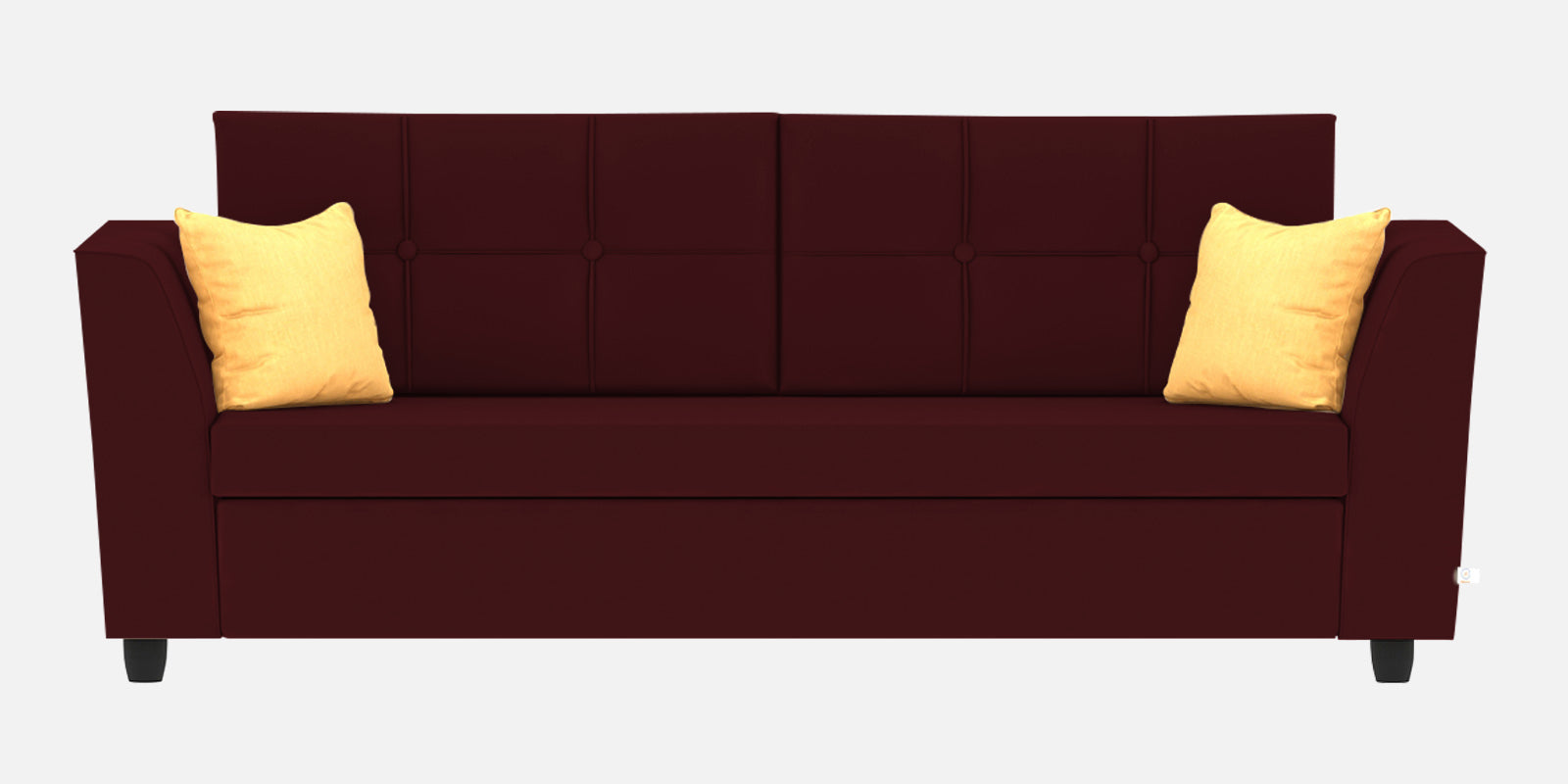 Nestin Velvet 3 Seater Sofa in Dark Maroon Colour