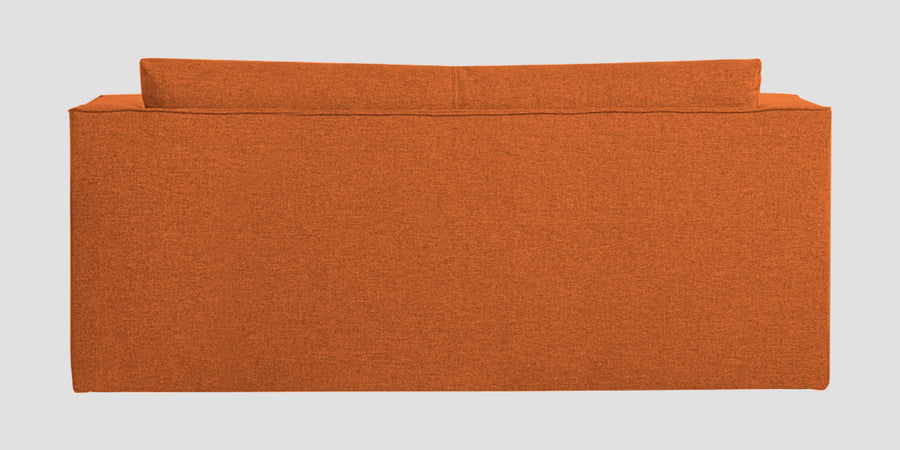 Kenia Fabric 3 Seater Foldable Sofa Cum Bed In Vivid Orange Colour - Febonic Living