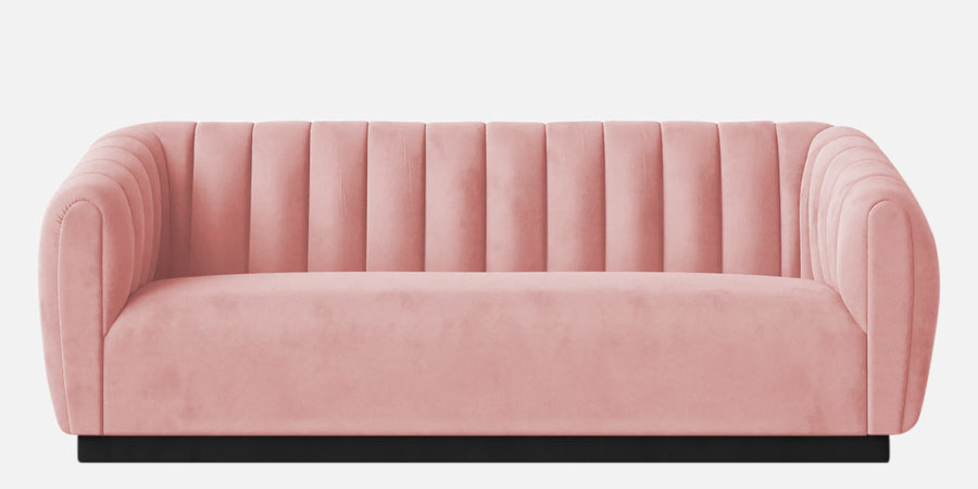 Ferry Velvet 3 Seater Sofa In Millennial Pink Colour - Febonic Living