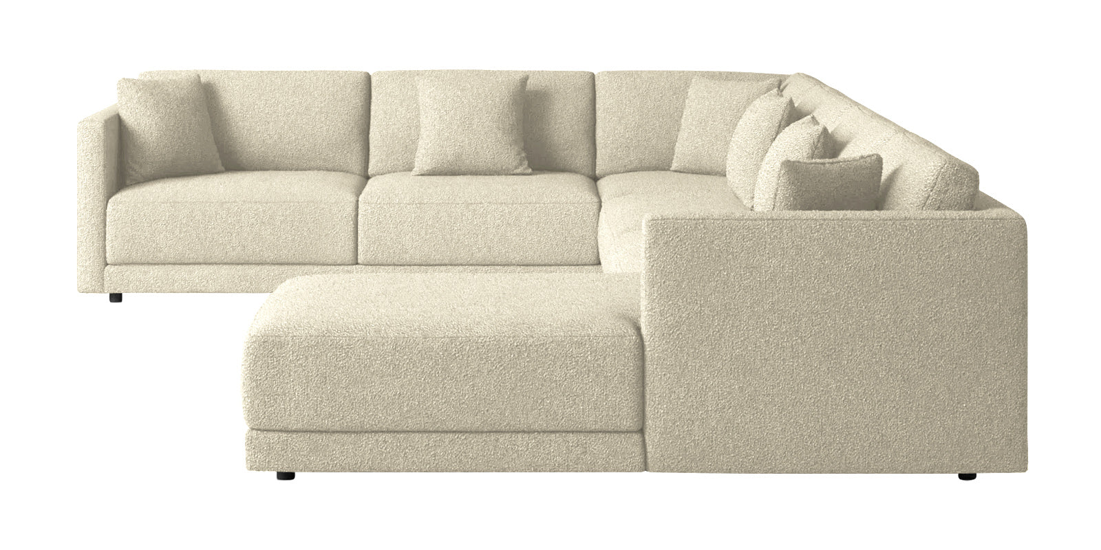 Carlin Fabric LHS 8 Seater Sectional Sofa In Ivory Beige Colour