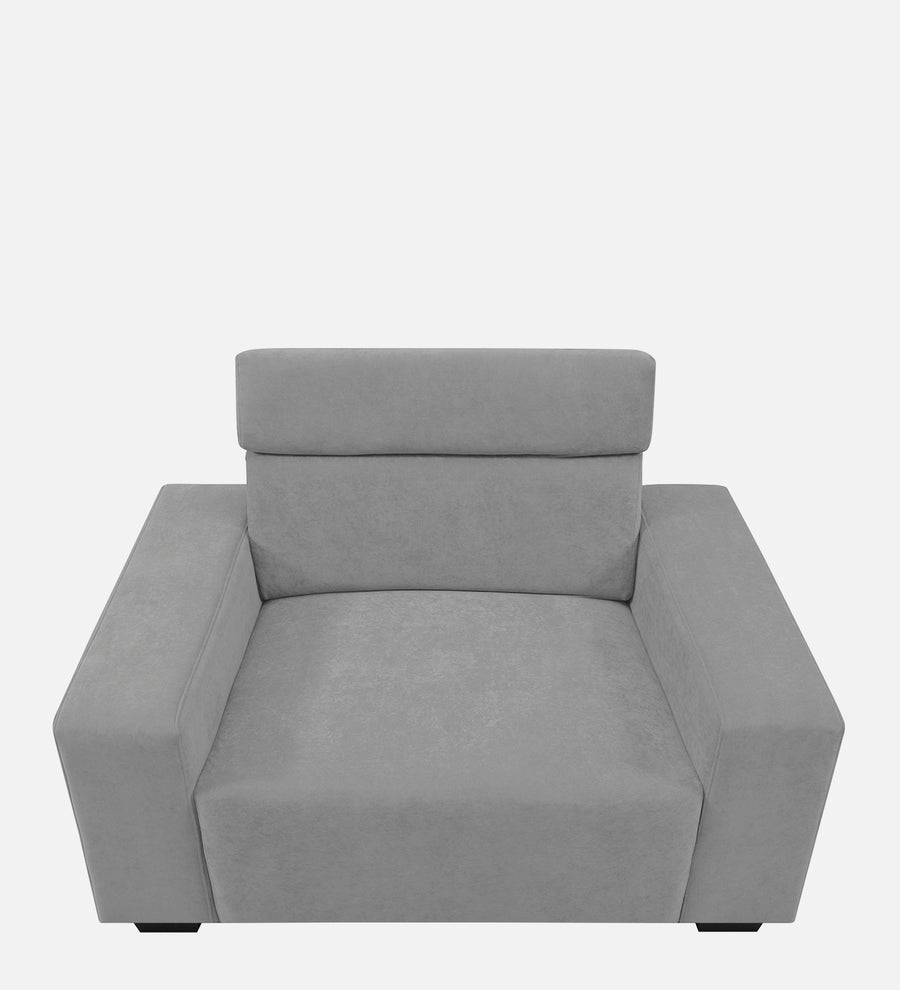 Hiro Fabric 1 Seater Sofa In Smoke Grey Colour - Febonic Living