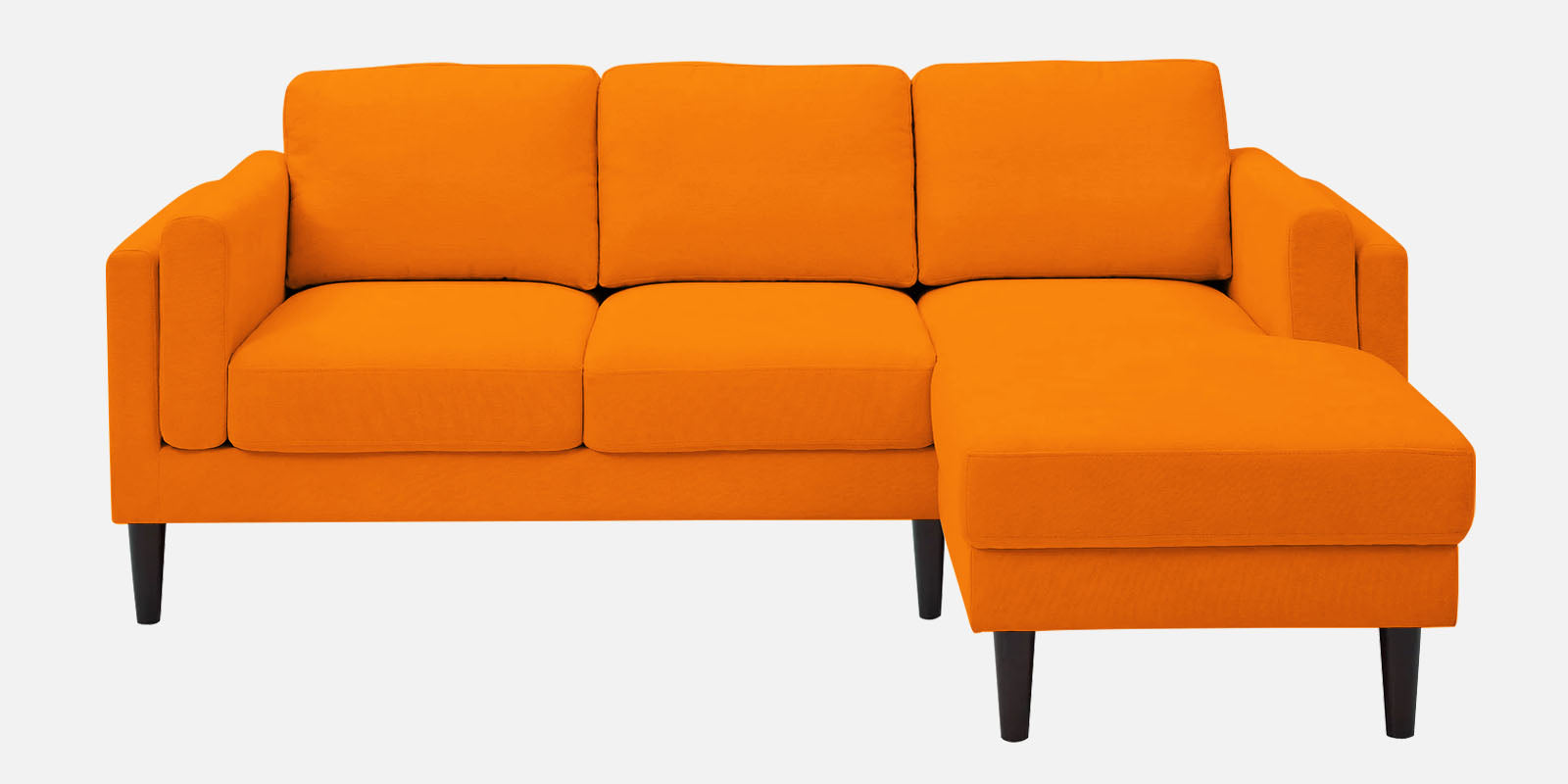 Creata Fabric LHS Sectional Sofa (2+Lounger) in Vivid Orange Colour by Febonic