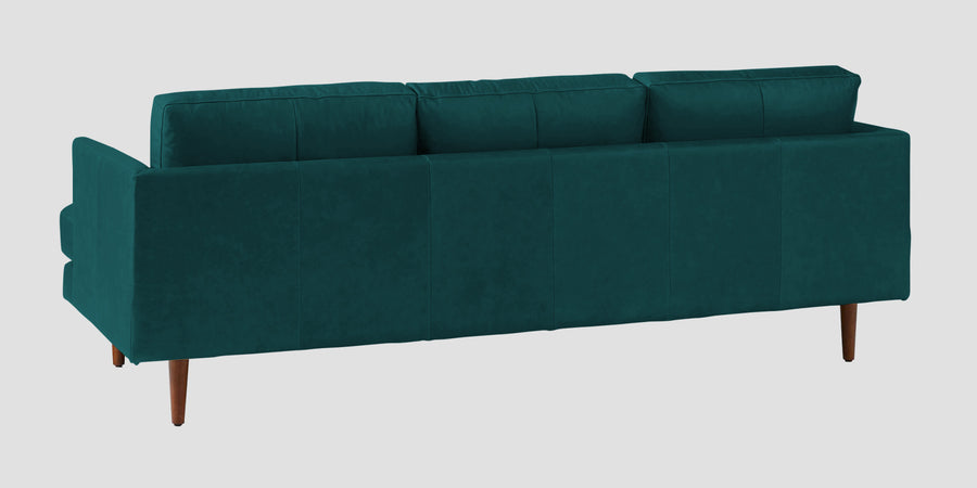 Sterio Leatherette 3 Seater Sofa In Peakcock Blue Colour - Febonic Living