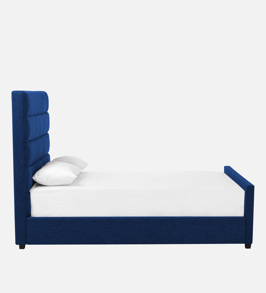 Pollen Fabric Upholstered Queen Size Bed In Royal Blue Colour - Febonic Living
